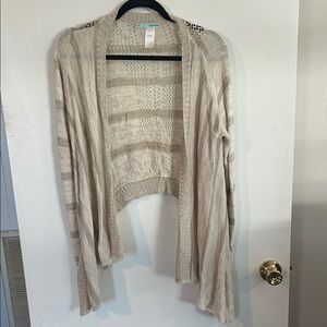 Maurices Beige Open-Front Cardigan